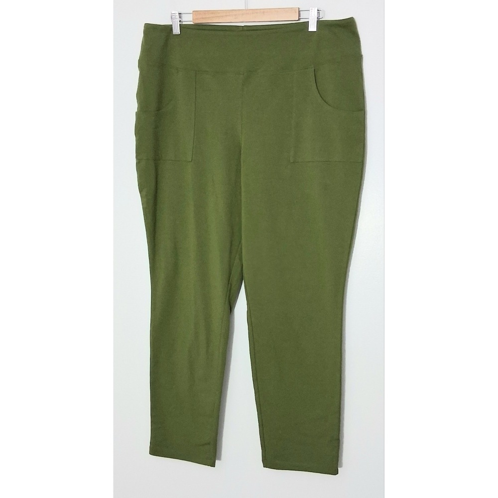 Wicked by Women with Control Pants Women's Size XL Green Pull-on Pockets Pre-own